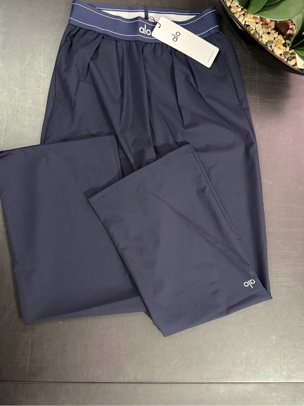 Women’s Navy Wide-Leg Dress Pants - Picture 2 of 2